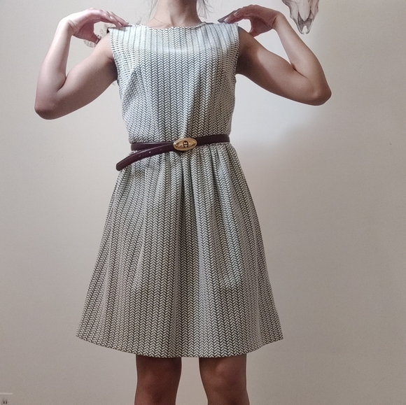 Loft white gray casual dress - Picture 2 of 11